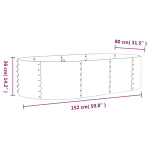 vidaXL Garden Raised Bed Powder-coated Steel 152x80x36 cm Brown