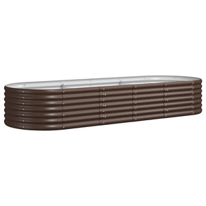 vidaXL Garden Raised Bed Powder-coated Steel 224x80x36 cm Brown