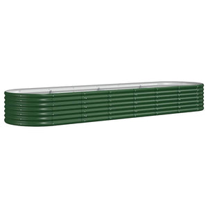 vidaXL Garden Raised Bed Powder-coated Steel 296x80x36 cm Green