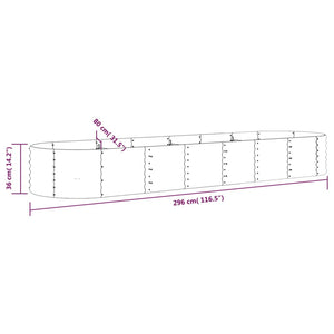 vidaXL Garden Raised Bed Powder-coated Steel 296x80x36 cm Silver