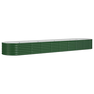 vidaXL Garden Raised Bed Powder-coated Steel 368x80x36 cm Green