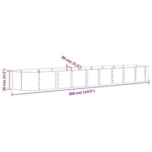 vidaXL Garden Raised Bed Powder-coated Steel 368x80x36 cm Green