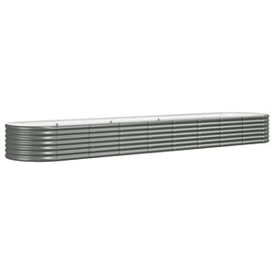 vidaXL Garden Raised Bed Powder-coated Steel 368x80x36 cm Grey