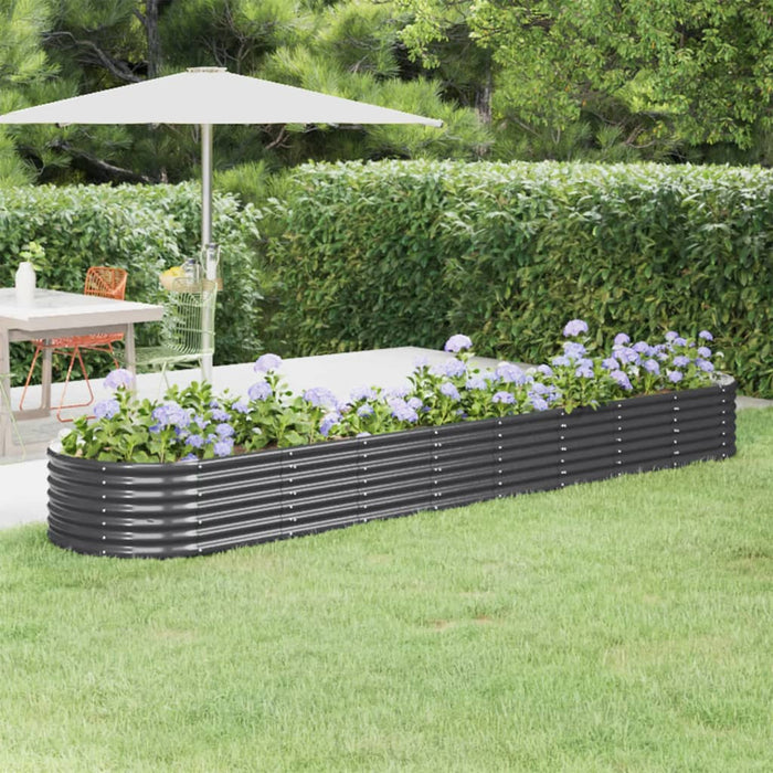 vidaXL Garden Raised Bed Powder-coated Steel 368x80x36 cm Anthracite