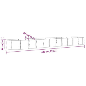 vidaXL Garden Raised Bed Powder-coated Steel 440x80x36 cm Grey