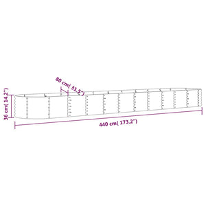 vidaXL Garden Raised Bed Powder-coated Steel 440x80x36 cm Anthracite