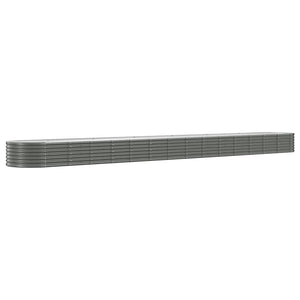 vidaXL Garden Raised Bed Powder-coated Steel 620x80x36 cm Grey