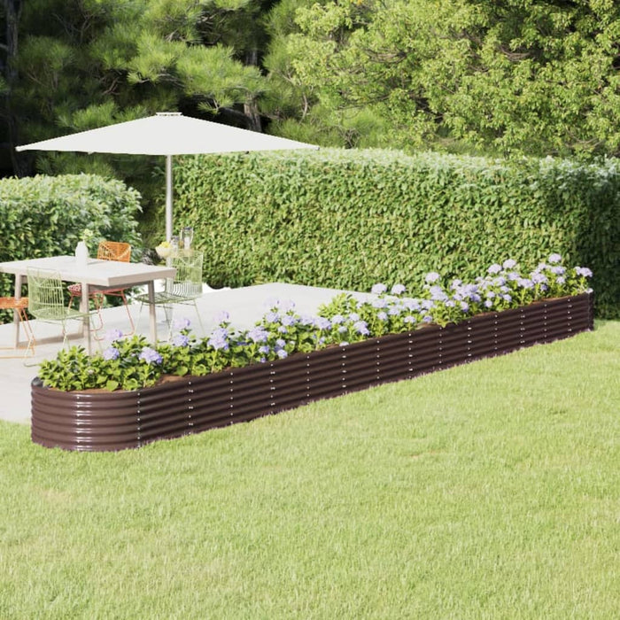 vidaXL Garden Raised Bed Powder-coated Steel 620x80x36 cm Brown