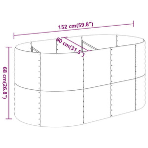 vidaXL Garden Raised Bed Powder-coated Steel 152x80x68 cm Green