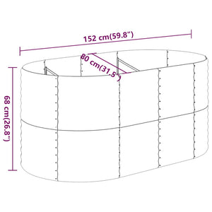 vidaXL Garden Raised Bed Powder-coated Steel 152x80x68 cm Anthracite