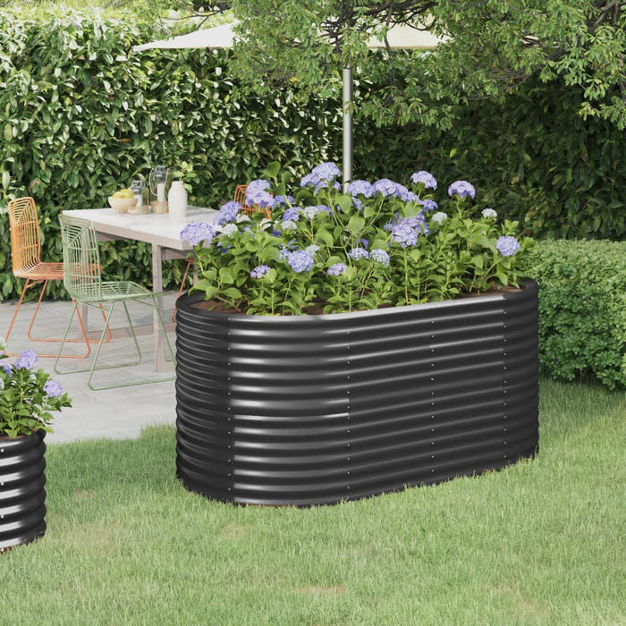 vidaXL Garden Raised Bed Powder-coated Steel 152x80x68 cm Anthracite