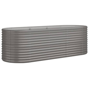 vidaXL Garden Raised Bed Powder-coated Steel 224x80x68 cm Grey