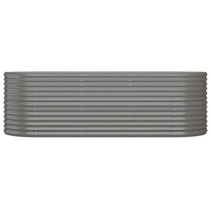 vidaXL Garden Raised Bed Powder-coated Steel 224x80x68 cm Grey