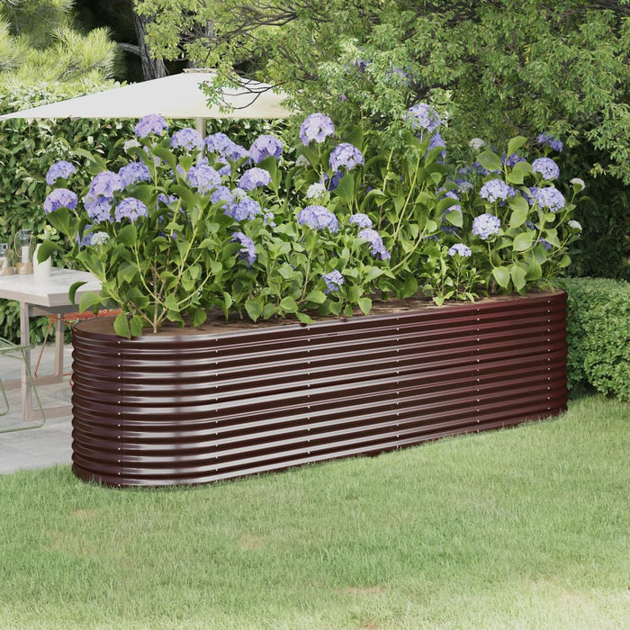 vidaXL Garden Raised Bed Powder-coated Steel 296x80x68 cm Brown