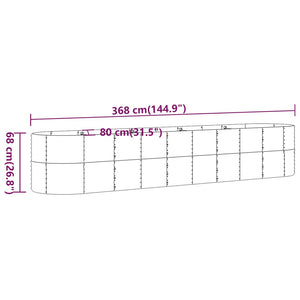 vidaXL Garden Raised Bed Powder-coated Steel 368x80x68 cm Green