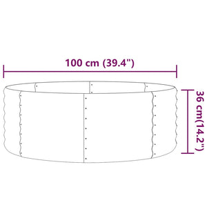 vidaXL Garden Raised Bed Powder-coated Steel 100x100x36 cm Grey