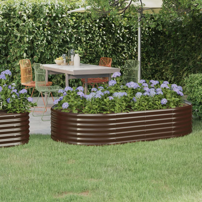 vidaXL Garden Raised Bed Powder-coated Steel 175x100x36 cm Brown