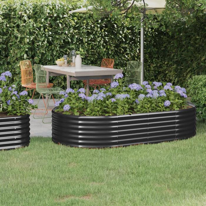 vidaXL Garden Raised Bed Powder-coated Steel 175x100x36 cm Anthracite