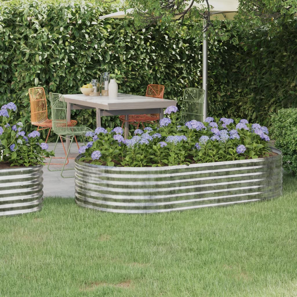 vidaXL Garden Raised Bed Powder-coated Steel 175x100x36 cm Silver