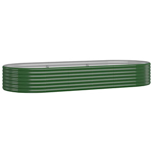 vidaXL Garden Raised Bed Powder-coated Steel 249x100x36 cm Green