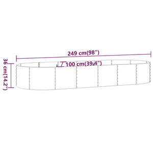 vidaXL Garden Raised Bed Powder-coated Steel 249x100x36 cm Green