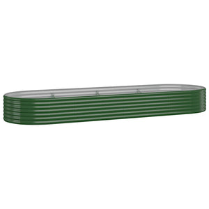 vidaXL Garden Raised Bed Powder-coated Steel 322x100x36 cm Green