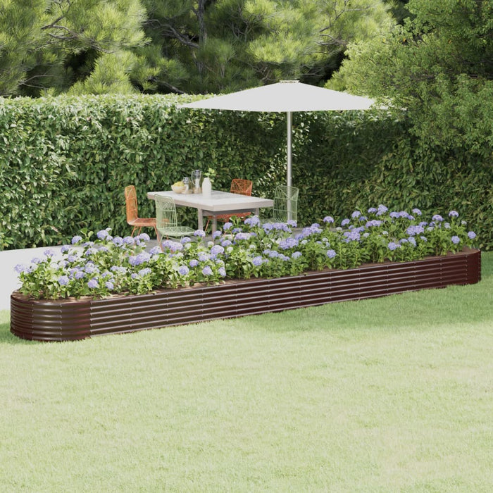 vidaXL Garden Raised Bed Powder-coated Steel 544x100x36 cm Brown