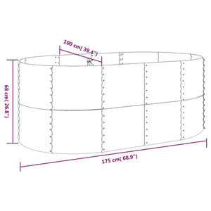 vidaXL Garden Raised Bed Powder-coated Steel 175x100x68 cm Green