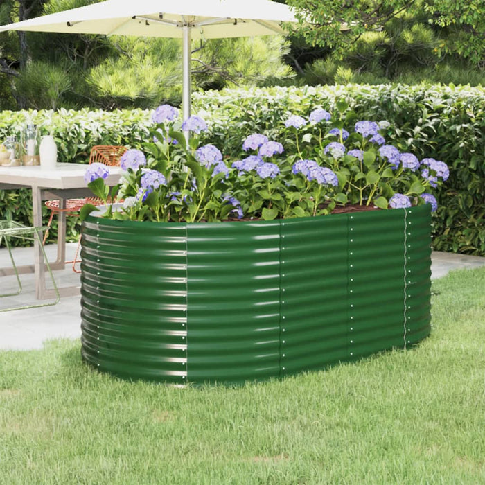 vidaXL Garden Raised Bed Powder-coated Steel 175x100x68 cm Green