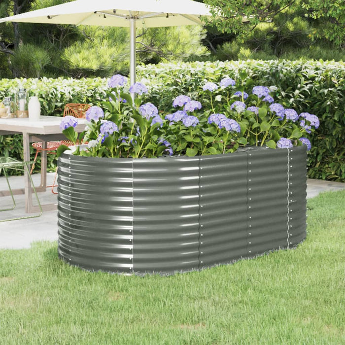 vidaXL Garden Raised Bed Powder-coated Steel 175x100x68 cm Grey