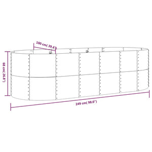 vidaXL Garden Raised Bed Powder-coated Steel 249x100x68 cm Green