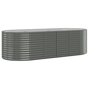 vidaXL Garden Raised Bed Powder-coated Steel 249x100x68 cm Grey