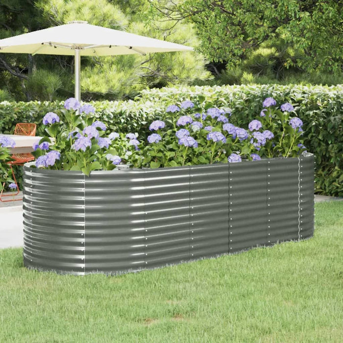 vidaXL Garden Raised Bed Powder-coated Steel 249x100x68 cm Grey