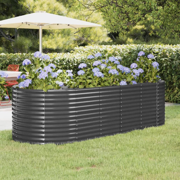 vidaXL Garden Raised Bed Powder-coated Steel 249x100x68 cm Anthracite