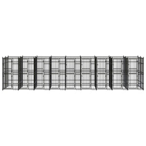 vidaXL Outdoor Dog Kennel Steel 16.59 m²