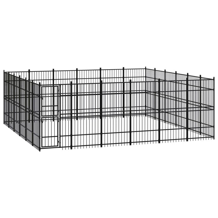 vidaXL Outdoor Dog Kennel Steel 33.18 m²