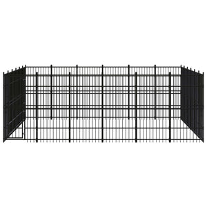 vidaXL Outdoor Dog Kennel Steel 33.18 m²