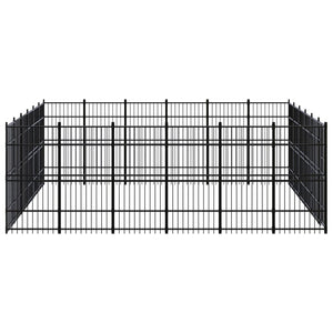 vidaXL Outdoor Dog Kennel Steel 33.18 m²