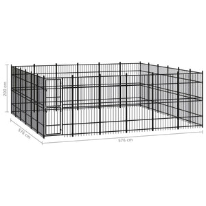 vidaXL Outdoor Dog Kennel Steel 33.18 m²