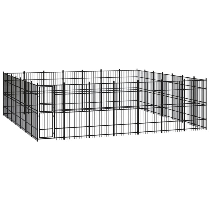 vidaXL Outdoor Dog Kennel Steel 45.16 m²