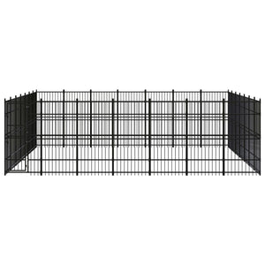 vidaXL Outdoor Dog Kennel Steel 45.16 m²