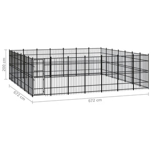 vidaXL Outdoor Dog Kennel Steel 45.16 m²