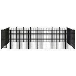 vidaXL Outdoor Dog Kennel Steel 51.61 m²