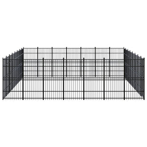 vidaXL Outdoor Dog Kennel Steel 51.61 m²