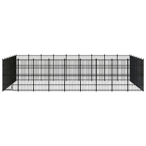 vidaXL Outdoor Dog Kennel Steel 58.06 m²