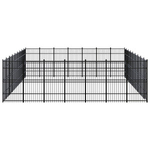 vidaXL Outdoor Dog Kennel Steel 58.06 m²