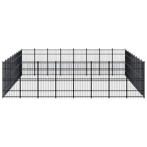 vidaXL Outdoor Dog Kennel Steel 66.36 m²