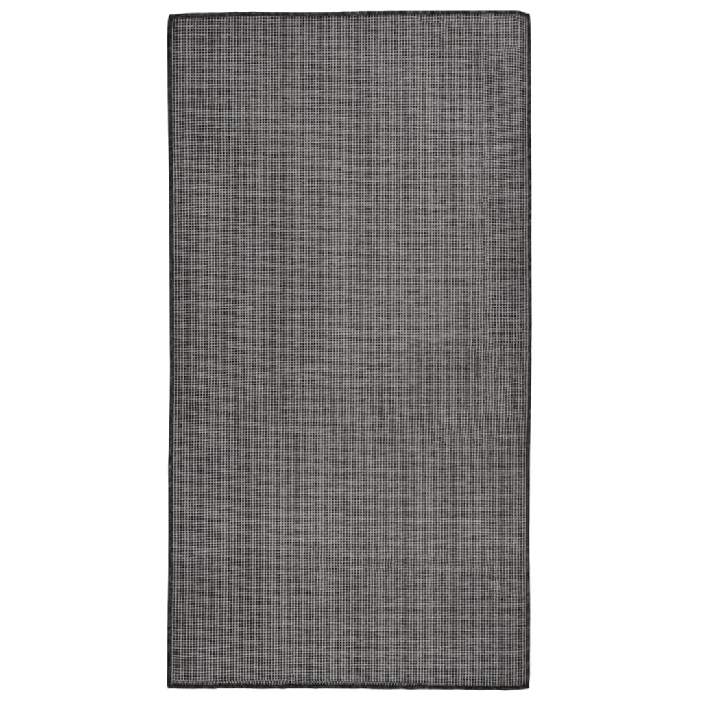 vidaXL Outdoor Flatweave Rug 80x150 cm Grey