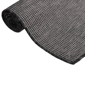 vidaXL Outdoor Flatweave Rug 80x150 cm Grey