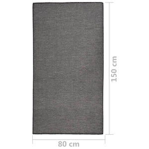 vidaXL Outdoor Flatweave Rug 80x150 cm Grey